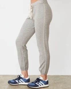 MONROW Lightknit Contrast Stitch Vintage Sweat HEATHERGREY Clearance